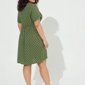 MINI LENNY BUTTON FRONT FIT N FLARE DRESS DOTS NWT